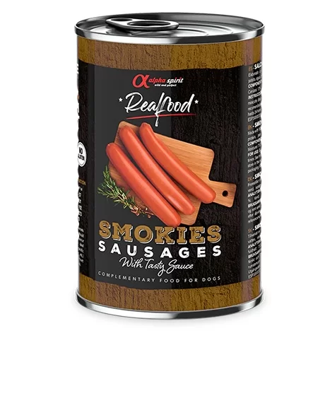 Alpha Spirit Realfood dūmo kvapo dešrelės šunims, 6x400 g