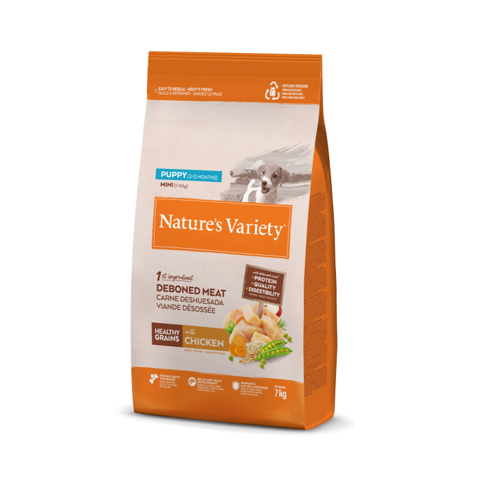 Nature's Variety Healthy Grain Puppy Mini sausas maistas mažų veislių šuniukams su vištiena, 7 kg