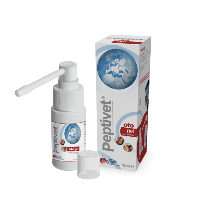 ICF Peptivet Oto Gel otologinis gelis šunims ir katėms su euderminiu poveikiu, 40 ml