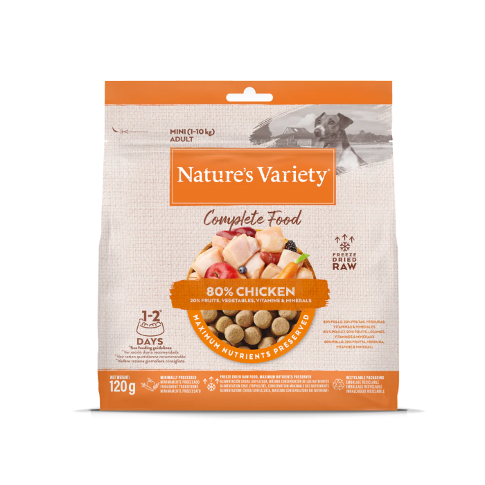 Nature’s Variety Completed Mini liofilizuotas maistas mažų veislių šunims su vištiena, 120 g