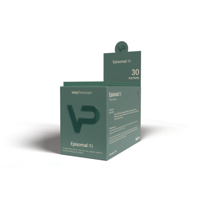 VetaPro Episomal IN papildai šunims ir katėms, kuriems reikalingas kasos fermentų pakaitalas, 30 x 5 g