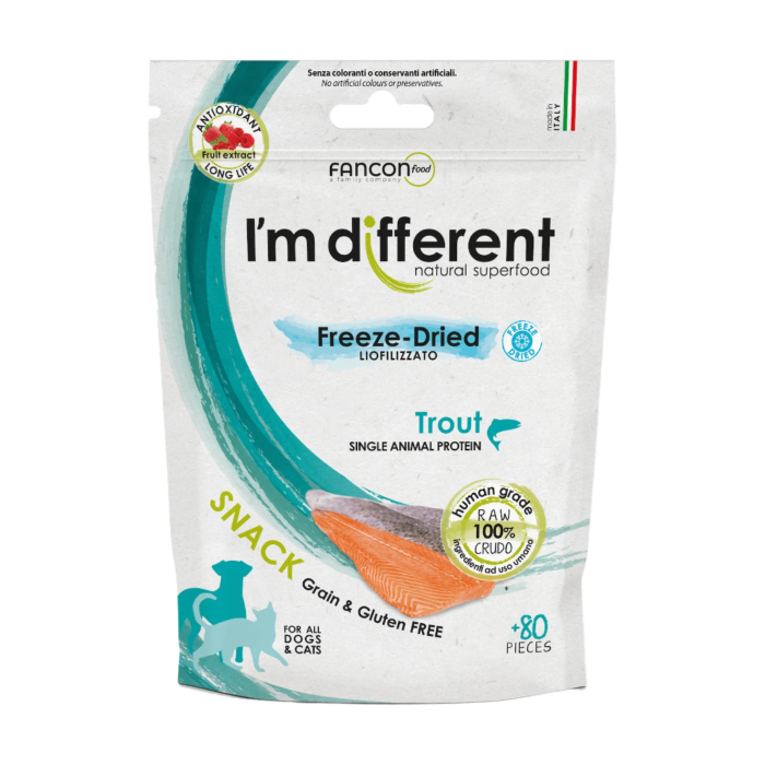 I'm Different Snack Trout liofilizuoti skanėstai šunims ir katėms, 40 g