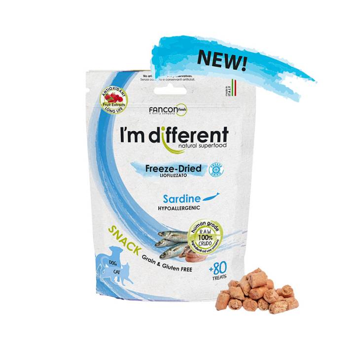I'm Different Snack Sardine liofilizuoti skanėstai šunims ir katėms, 40 g