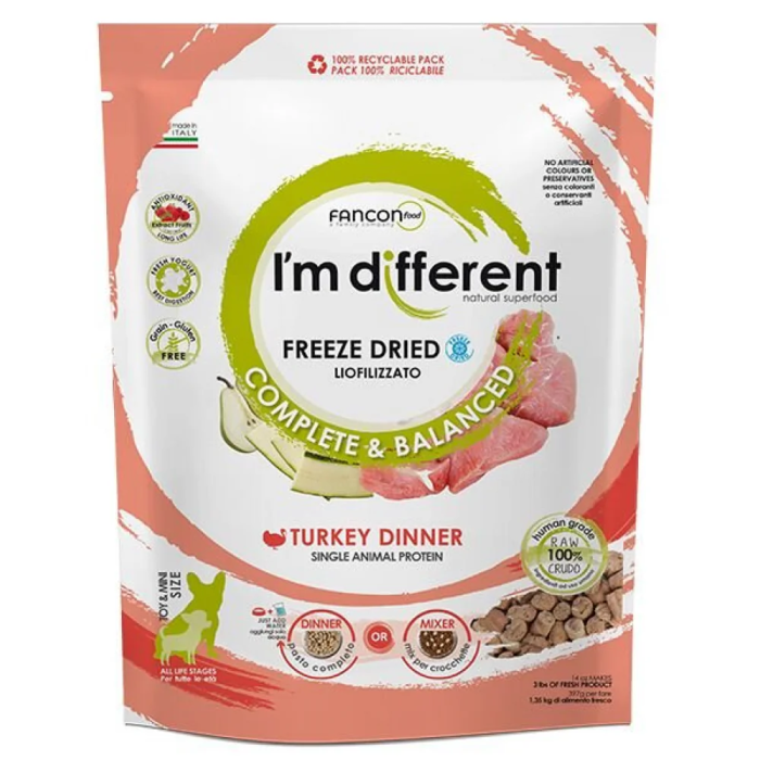 I'm Different Turkey Dinner liofilizuotas maistas šunims, 156 g