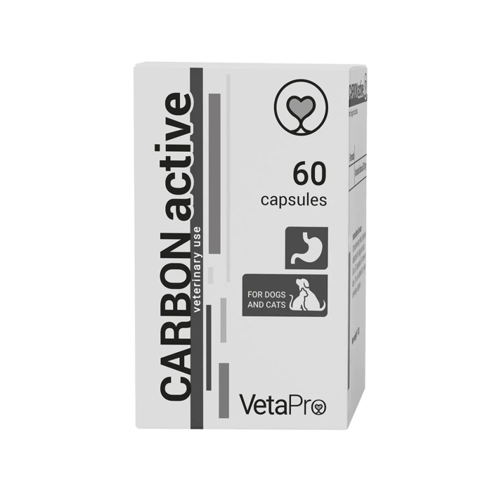 VetaPro Carbon Active papildai šunims ir katėms sutrikusiai virškinimo trakto veiklai, N60