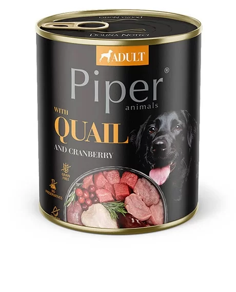 Piper konservai šunims su putpeliena ir spanguolėmis, 800 g