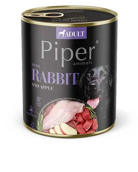 Piper konservai šunims su triušiena ir obuoliais, 800 g