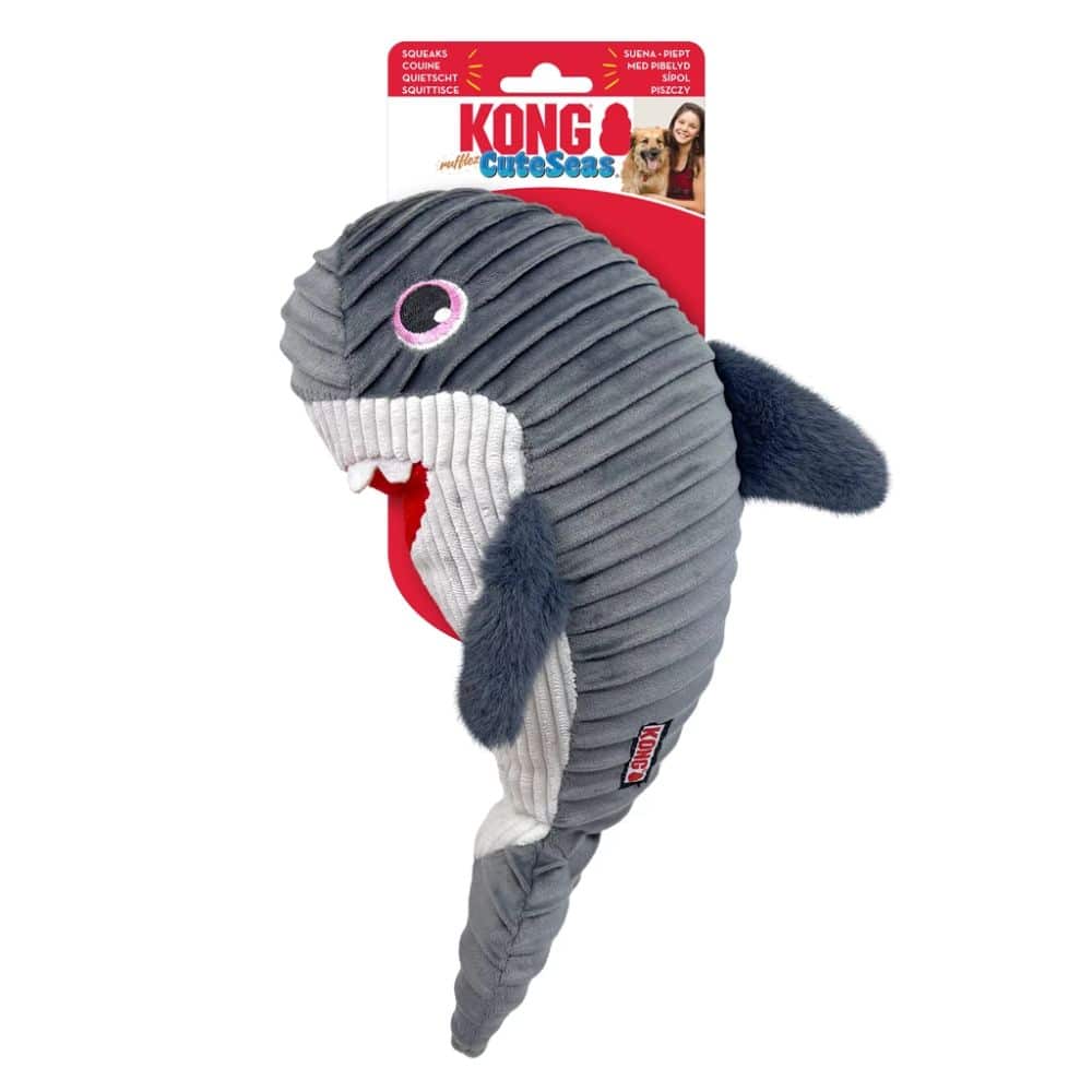 KONG CuteSeas Rufflez Shark M/L patvarus pliušinis žaislas