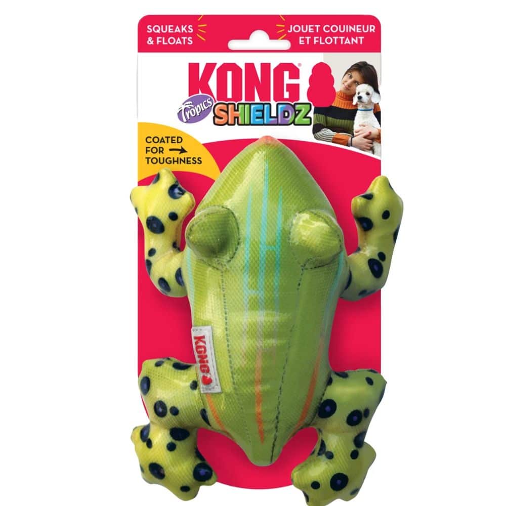 KONG Shieldz Frog patvarus pliušinis žaislas šunims