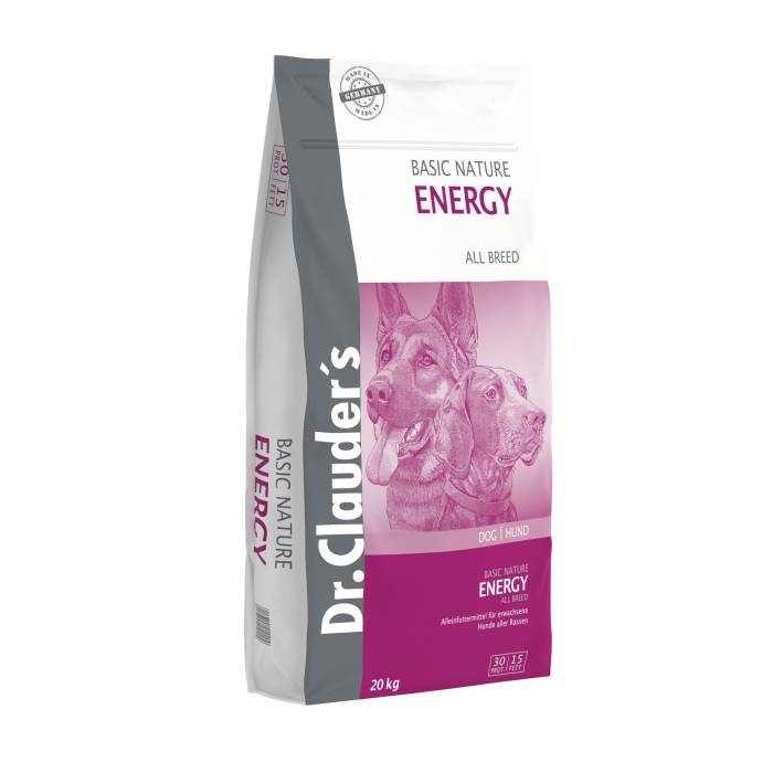 Dr. Clauder's Basic Nature Energy sausas maistas aktyviems šunims, 20 kg