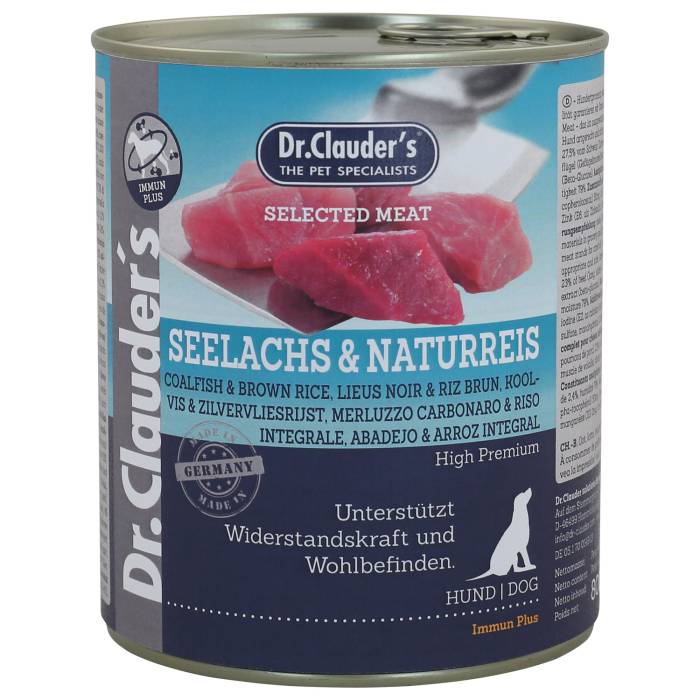 Dr. Clauder's Immune Plus Coalfish - Brown Rice šlapias maistas šunims, 800 g