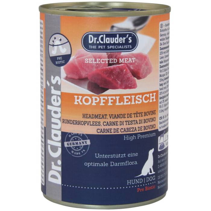 Dr. Clauder's Head Meat šlapias maistas šunims su jaučio galvos mėsa, 800 g