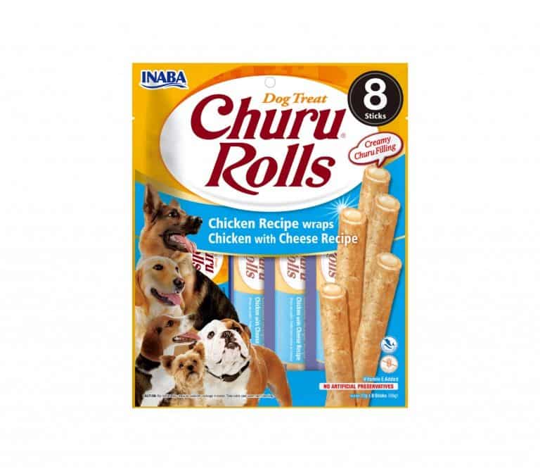 Churu Bites Rolls skanėstas šunims Chicken Cheese 96g (vištiena, sūris)