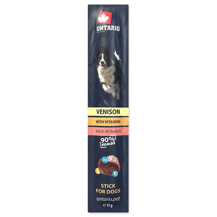 Ontario Stick for dogs Venison skanėstas šunims, 15g (elniena)