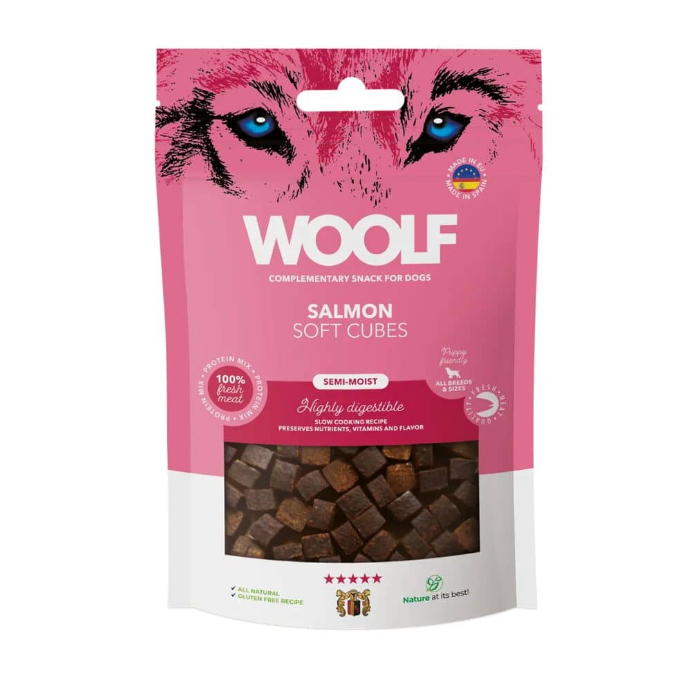 WOOLF Salmon Cubes skanėstas šunims su lašiša 100g