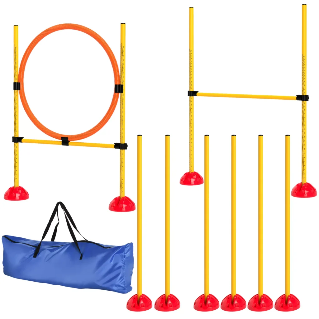 Agility rinkinys šunims, 4 dalių agility įranga šunims mokyti