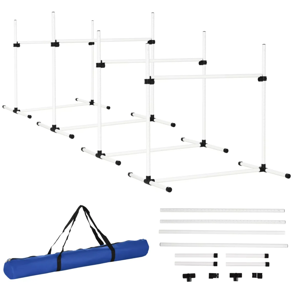 Agility treniruočių rinkinys, šunų dresavimo rinkinys 4 x kliūtys