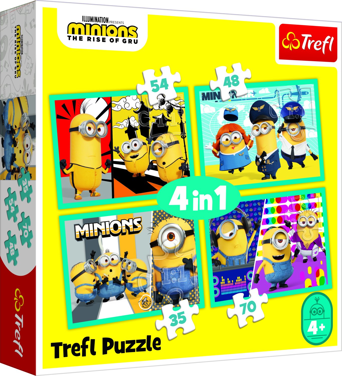 TREFL MINIONS 4 dėlionių rinkinys „Minions“