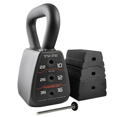 Svarstis PowerBlock Adjustable Kettlebell (8–16 kg)
