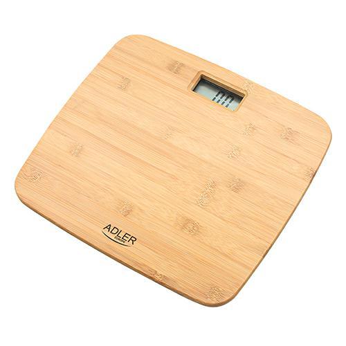 Svarstyklės Adler Bathroom Bamboo Scale AD 8173	 Maximum weight (capacity) 150 kg, Accuracy 100 g
