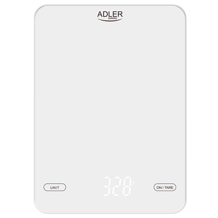 Vonios svarstyklės Adler Kitchen Scale AD 3177w Maximum weight (capacity) 10 kg White