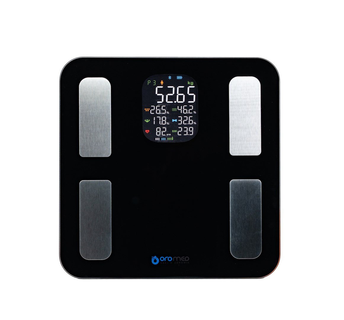 Elektroninės vonios kambario svarstyklės OROMED ORO-BLUETOOTH SMART juoda