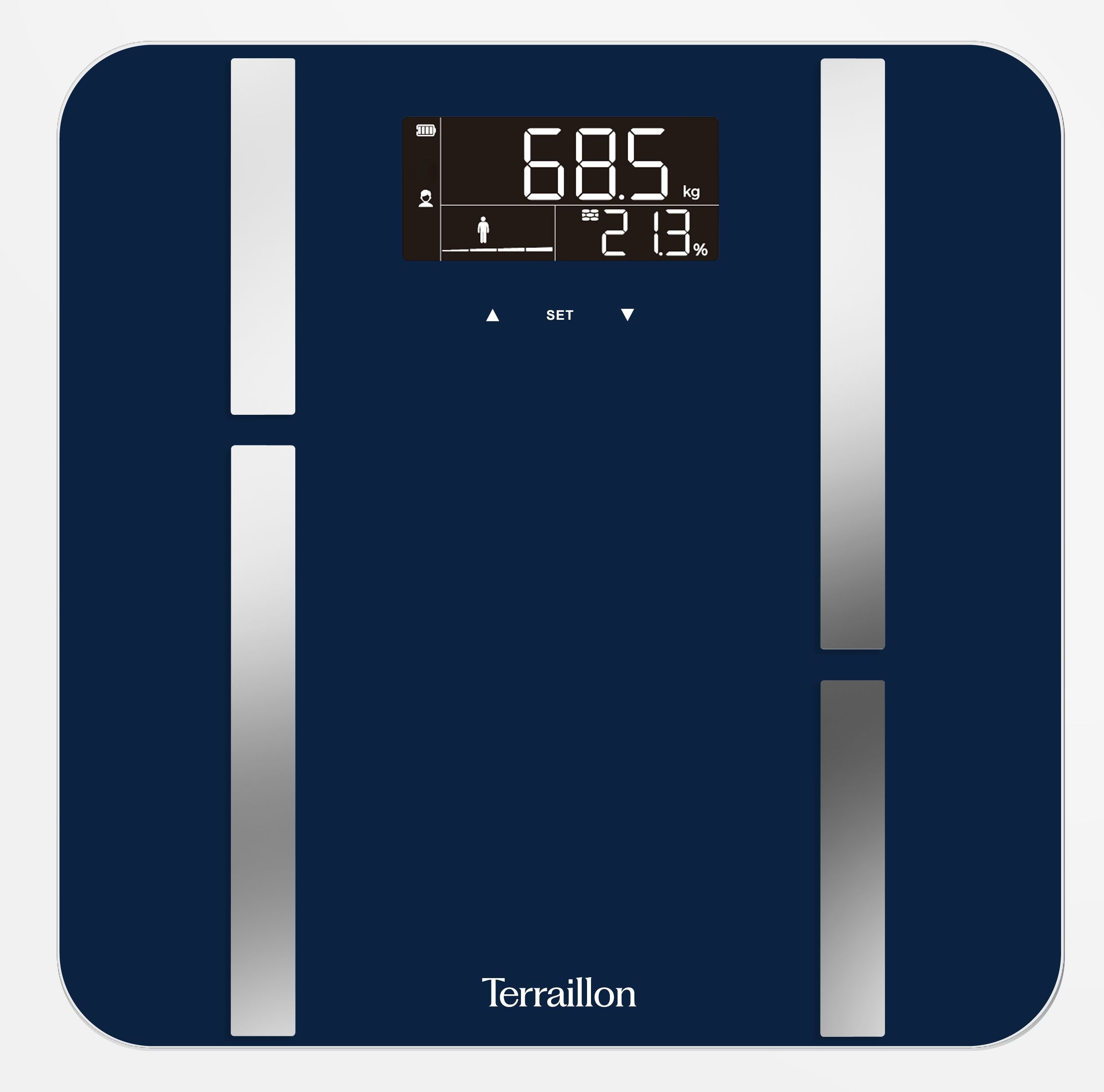 Svarstyklės TERRAILLON 15402 X-Line Fit, kūno analizatorius, KMI, 180kg /100g.