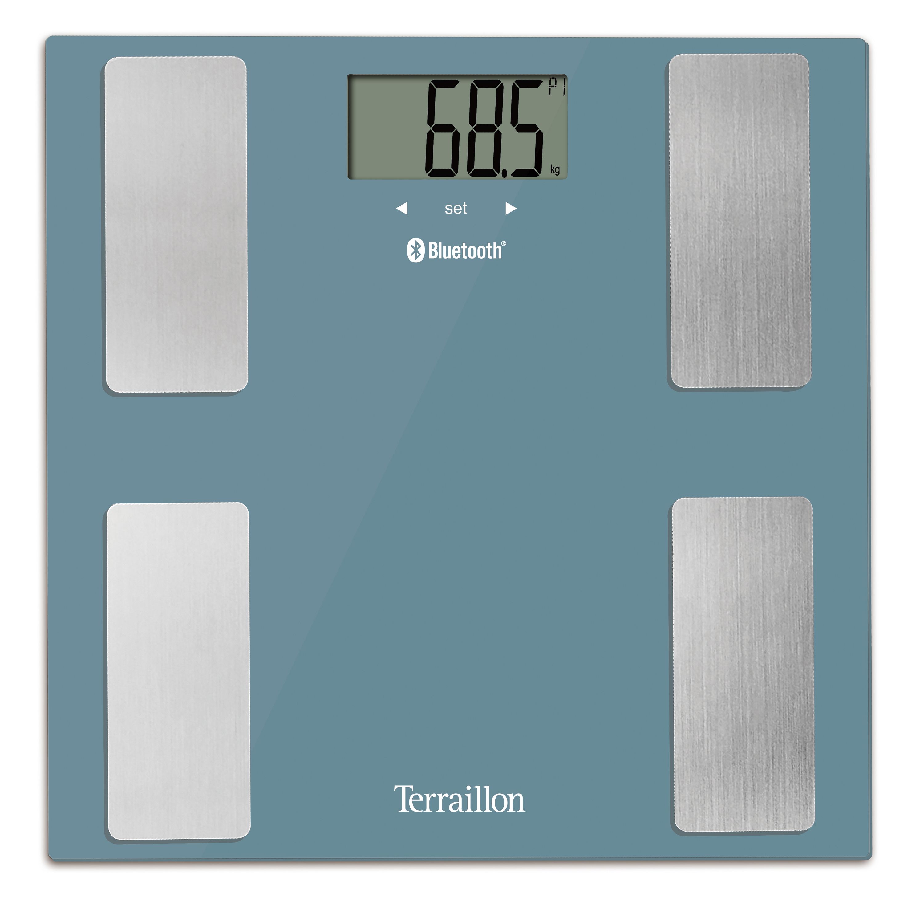 Svarstyklės TERRAILLON 14874 Smart Connect  Blue, kūno analizatorius, KMI, Bluetooth, 160kg /100g.