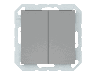 Perjungiklis 2 klavišų QR1000, be rėmelio, pilkos matinės sp.