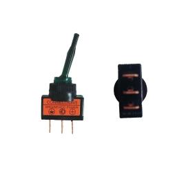 Tumbleris ON-OFF 2pad. 20A/12V SPST žalias su pašvietimu