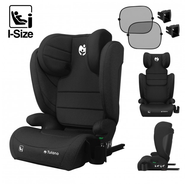 Automobilinė kėdutė «Tulano Joy 35 Black ISOFIX 100-150cm I-Size», juoda