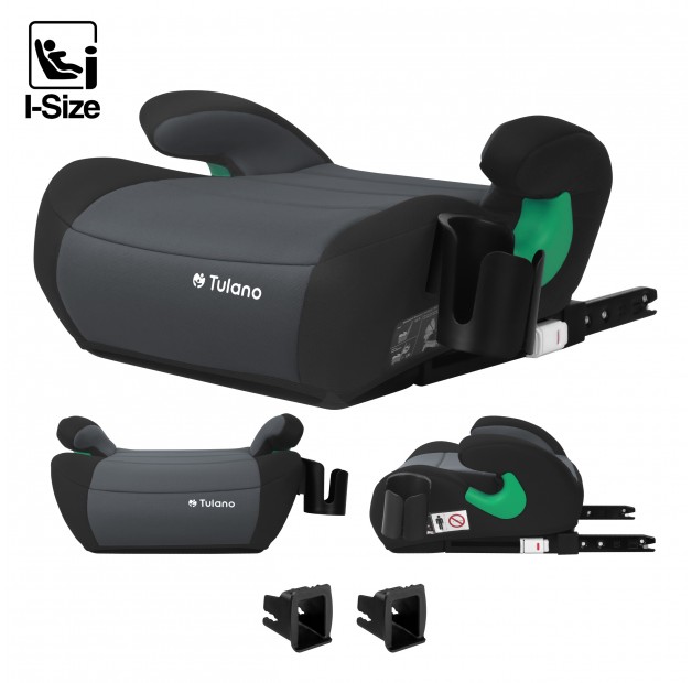 Automobilinė kėdutė «Tulano Cabby 35 Graphite ISOFIX 125-150cm I-Size», grafito spalvos