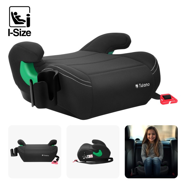Automobilinė kėdutė «Tulano Cabby 25 Black 125-150cm I-Size», juoda