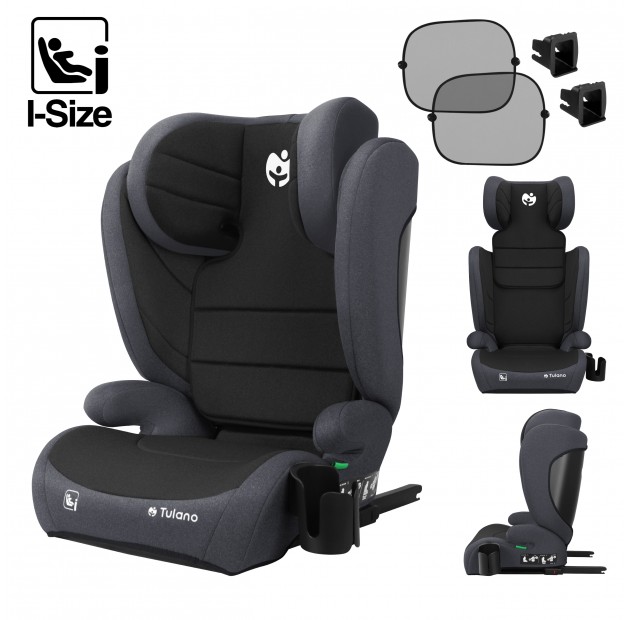Automobilinė kėdutė «Tulano Joy 35 Black - Grey ISOFIX 100-150cm I-Size», juoda - pilka