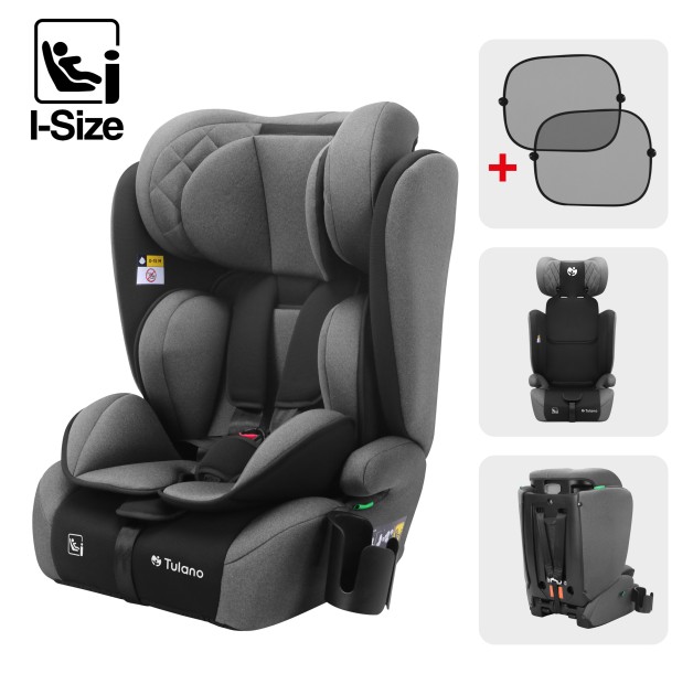 Automobilinė kėdutė «Tulano Zooma 25 Grey - Black 76 -150cm I-Size», pilka - juoda