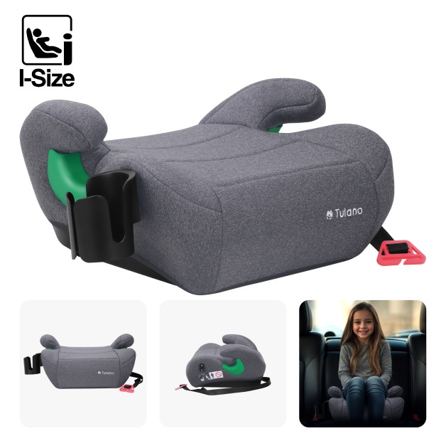 Automobilinė kėdutė «Tulano Cabby 25 Grey 125 -150cm I-Size», pilka