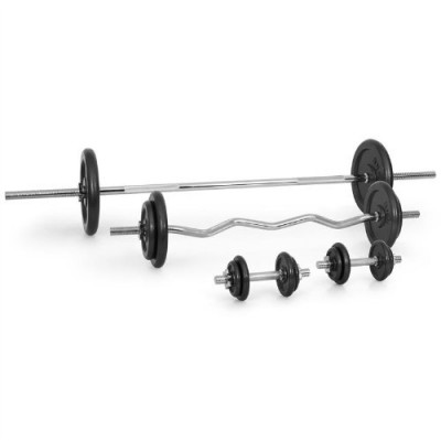 Štangų su hanteliais ir svarmenimis komplektas 108kg