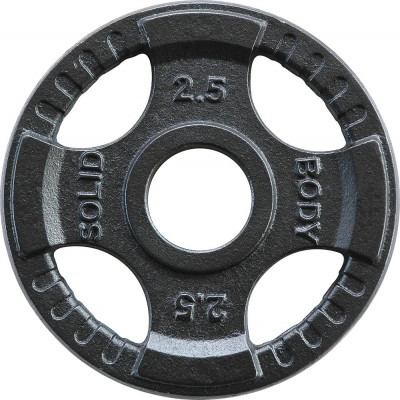 Olimpiniai svarmenys BODY-SOLID 4 Grip Iron (1,25-25 kg) (Svoris: 2.5 kg)