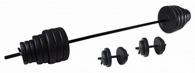 Hantelių ir štangos komplektas TUNTURI vinyl 50kg
