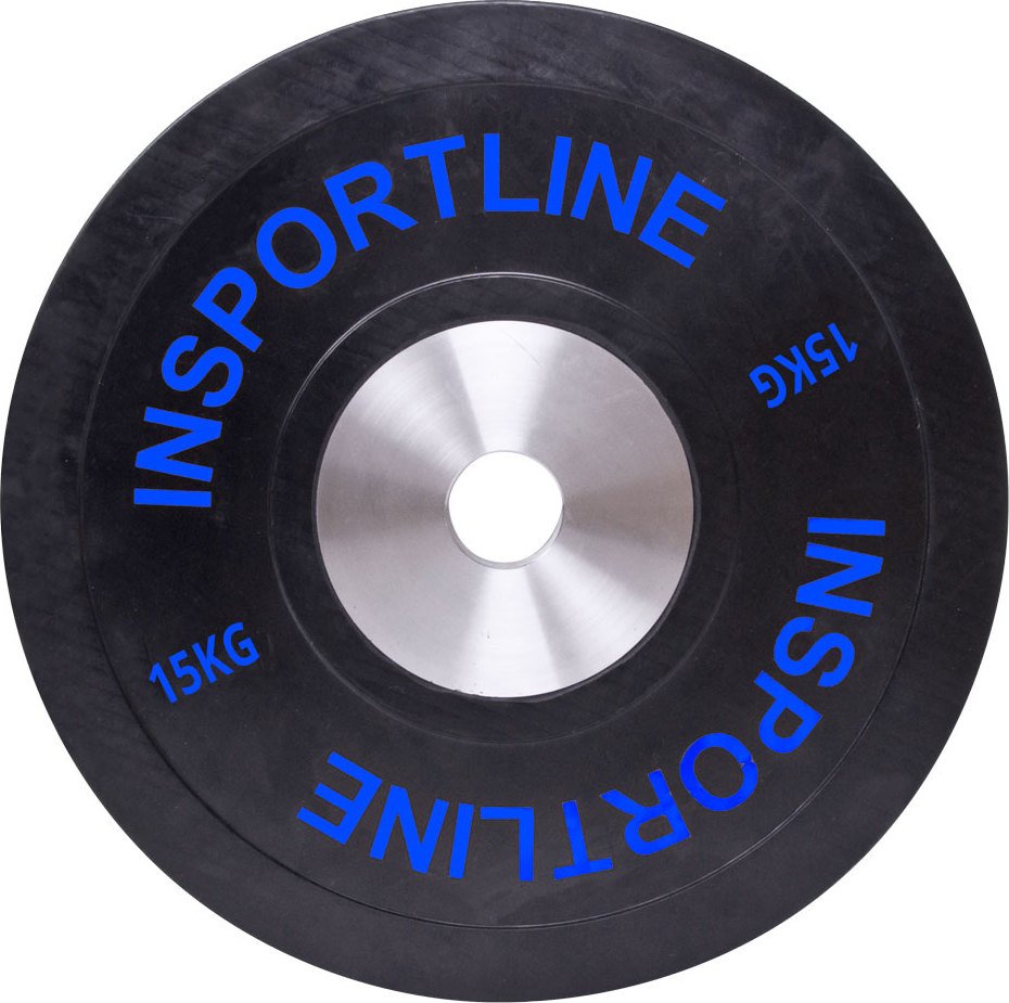 Olimpinis svoris tinkamas mėtymui 50mm inSPORTline BumperPlate 15kg