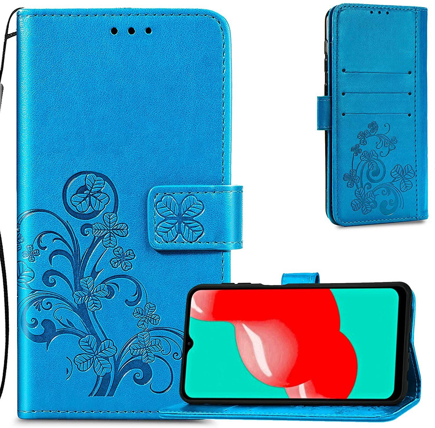 Dėklas Flower Book Samsung A245 A24 4G/A246 A24 5G mėlynas