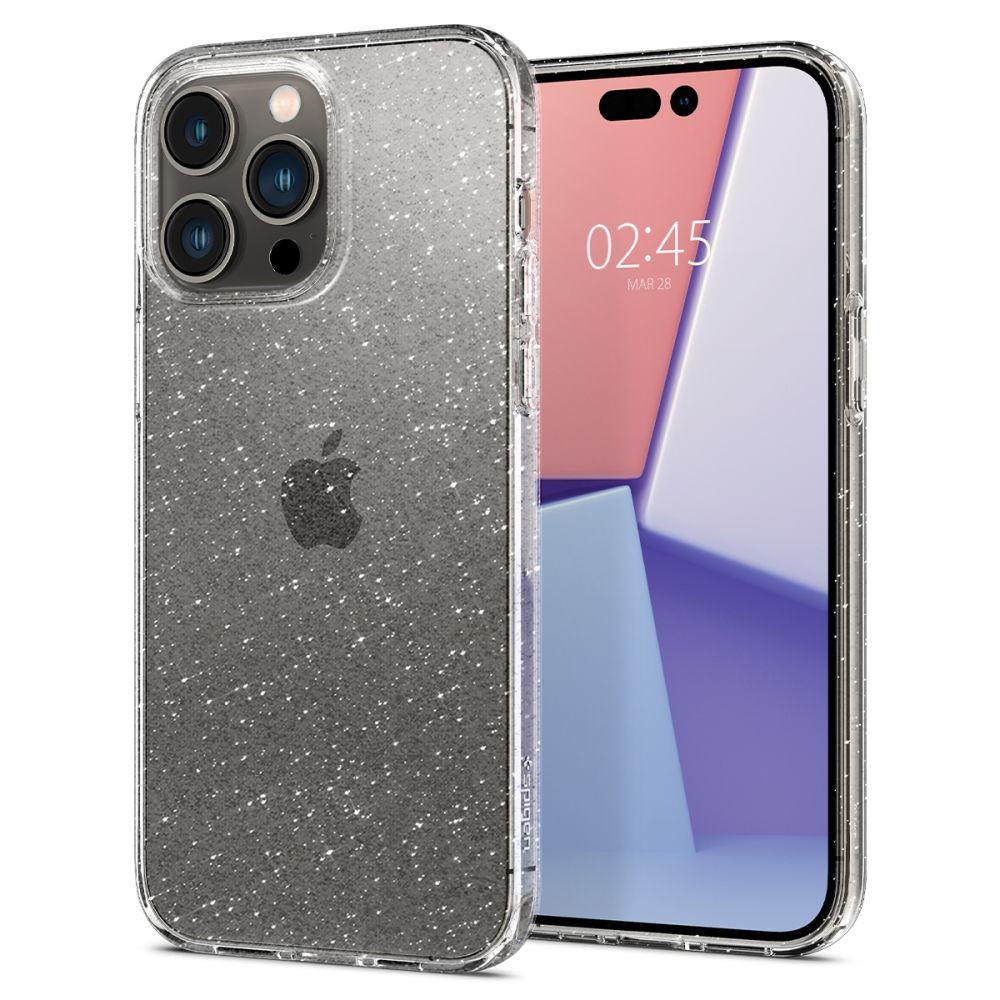 Skaidrus dėklas su blizgučiais "Spigen Liquid Crystal Glitter" telefonui iPhone 14 Pro