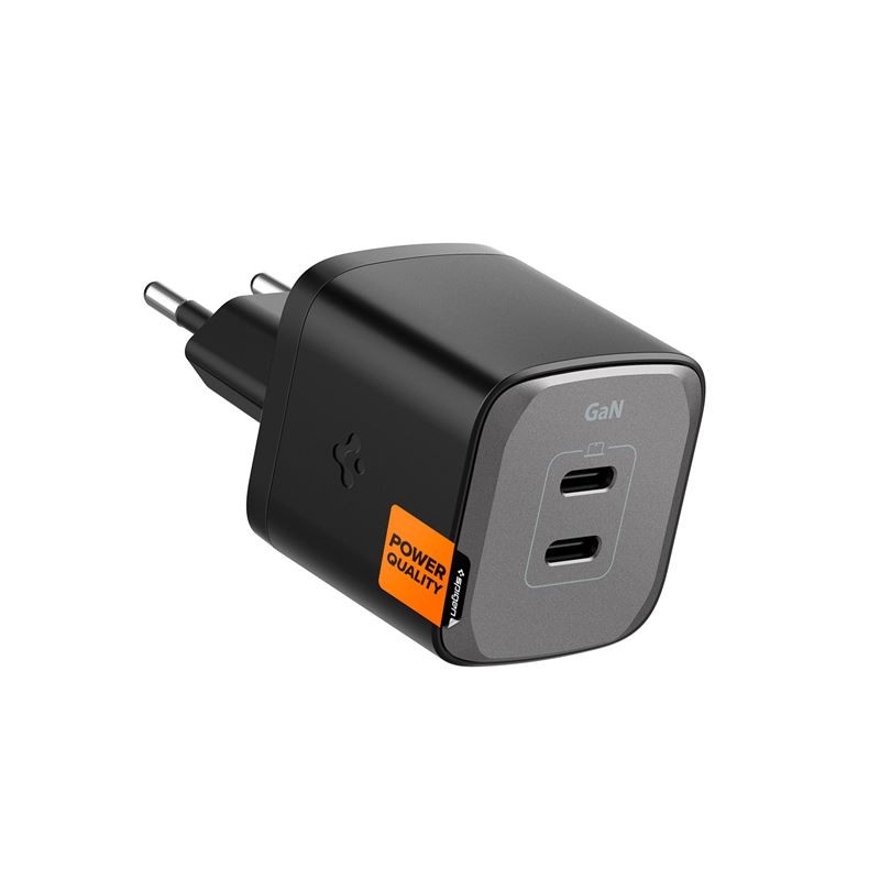 Spigen ArcStation Pro, black - GaN/2-Port/USB-C PD3.0 45W/USB-C PD3.0 45W/Total 45W