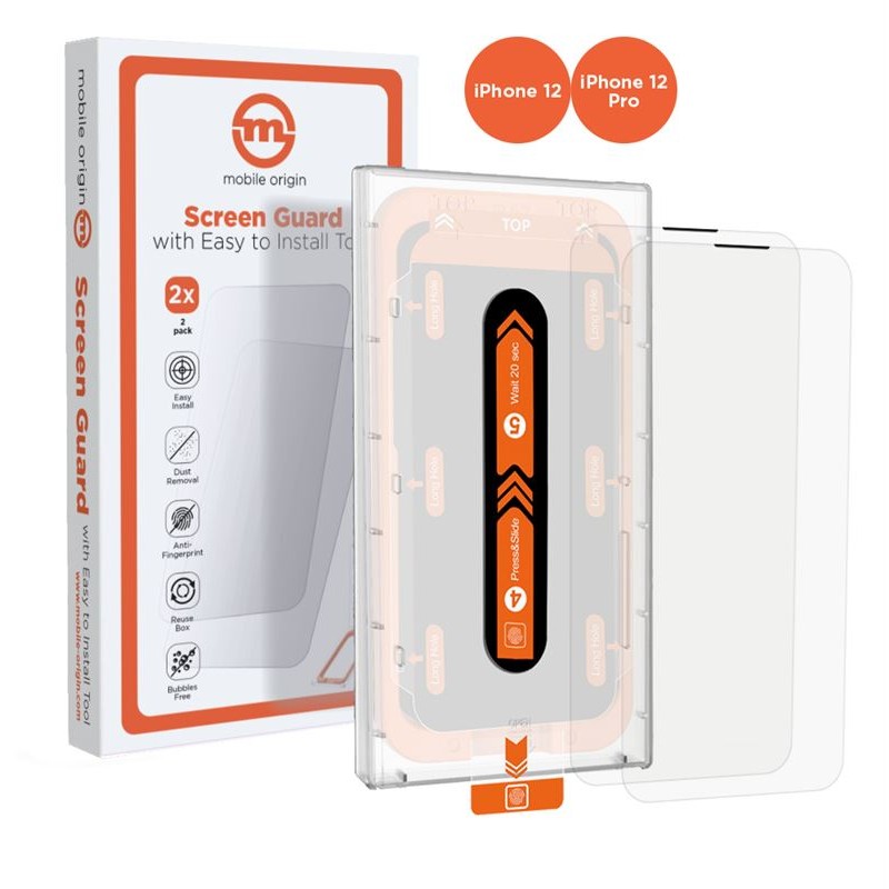 Mobile Origin Screen Guard iPhone 12 Pro / 12 with easy applicator 2 pack