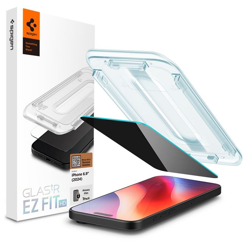 Spigen Glass tR EZ Fit HD (Privacy) 1 Pack, transparency - iPhone 16 Pro Max