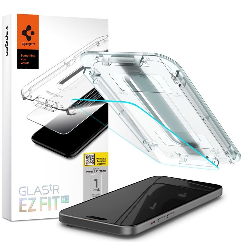 Spigen Glass tR EZ Fit HD 1 Pack, transparency - iPhone 16/15 Plus