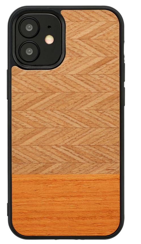 MAN&WOOD case for iPhone 12 mini herringbone arancia black