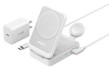 Anker MagGo Wireless Charging Station (3-in-1, Foldable Pad), White|B25M8H21