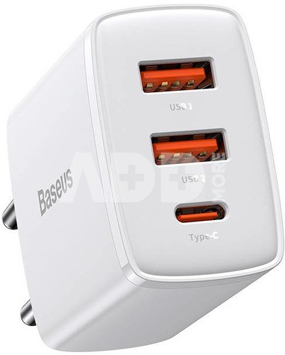 Baseus Compact Quick Charger 2U+C 30W EU White