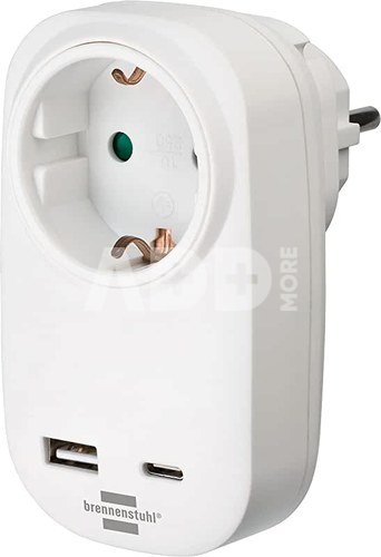 Brennenstuhl Socket Adapter with USB Power Delivery USB A/ Type C